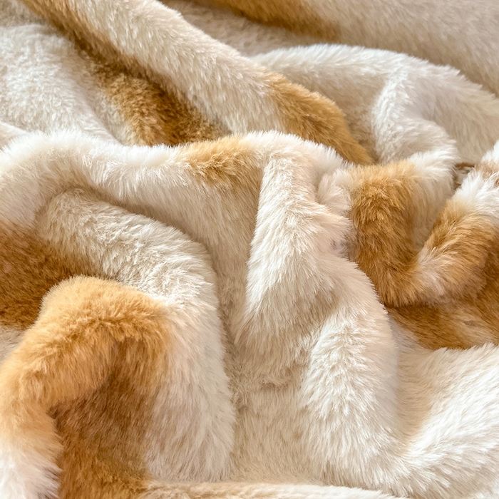 91家纺网 家纺一手货源 找家纺 莉莉安家纺 2025新款兔毛绒美拉德色系床笠床笠单件 美拉德-拿铁纹