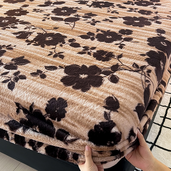 91家纺网 家纺一手货源 找家纺 莉莉安家纺 2025新款兔毛绒美拉德色系床笠床笠单件 美拉德-繁花