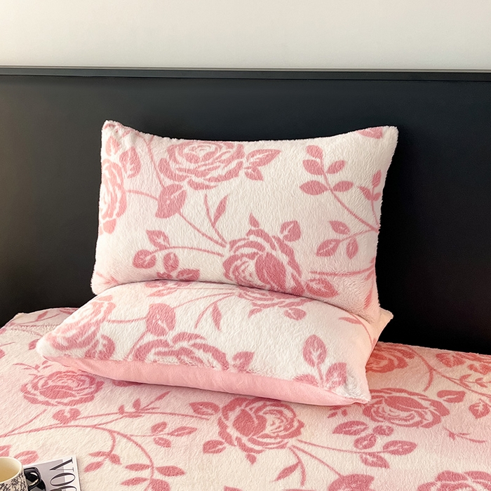 91家纺网 家纺一手货源 找家纺 莉莉安家纺 2025新款兔毛绒美拉德色系床笠床笠单件 美拉德-粉蔷薇