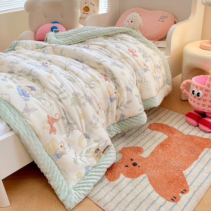 91家纺网 家纺一手货源 找家纺 丝涟家居 2025新款澳阳绒豆豆被系列 睡梦花园