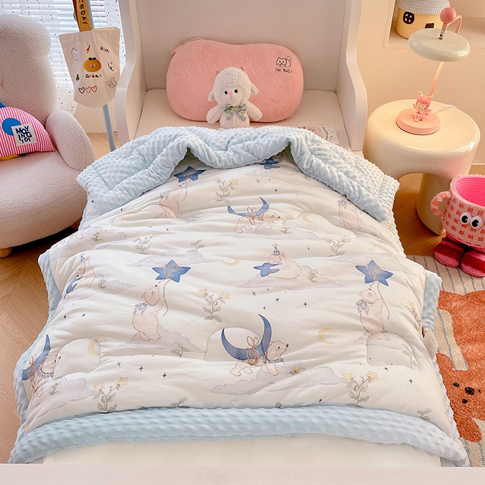 丝涟家居 2025新款澳阳绒豆豆被系列 月影下的熊