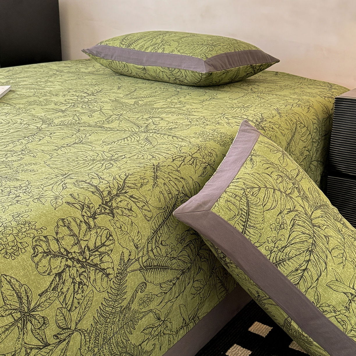 91家纺网 家纺一手货源 找家纺 （总）蓝邻家纺 2025新款全棉复古风磨毛拼角单床单系列