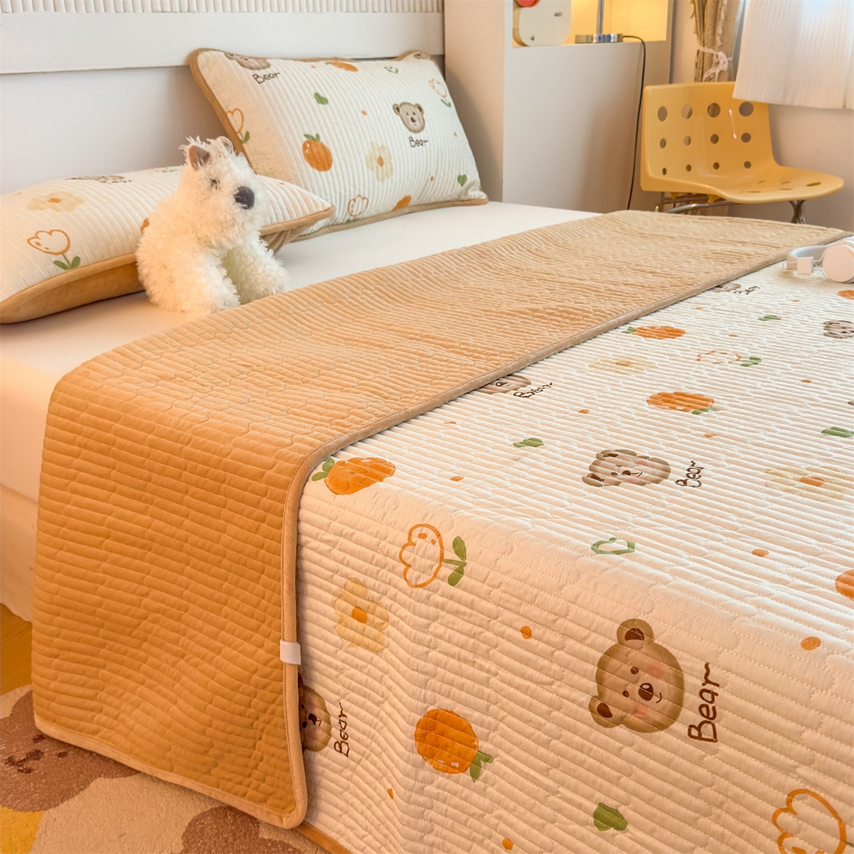 91家纺网 家纺一手货源 找家纺 （总）恒爱家纺 2025新款全棉宝宝绒双拼床盖三件套