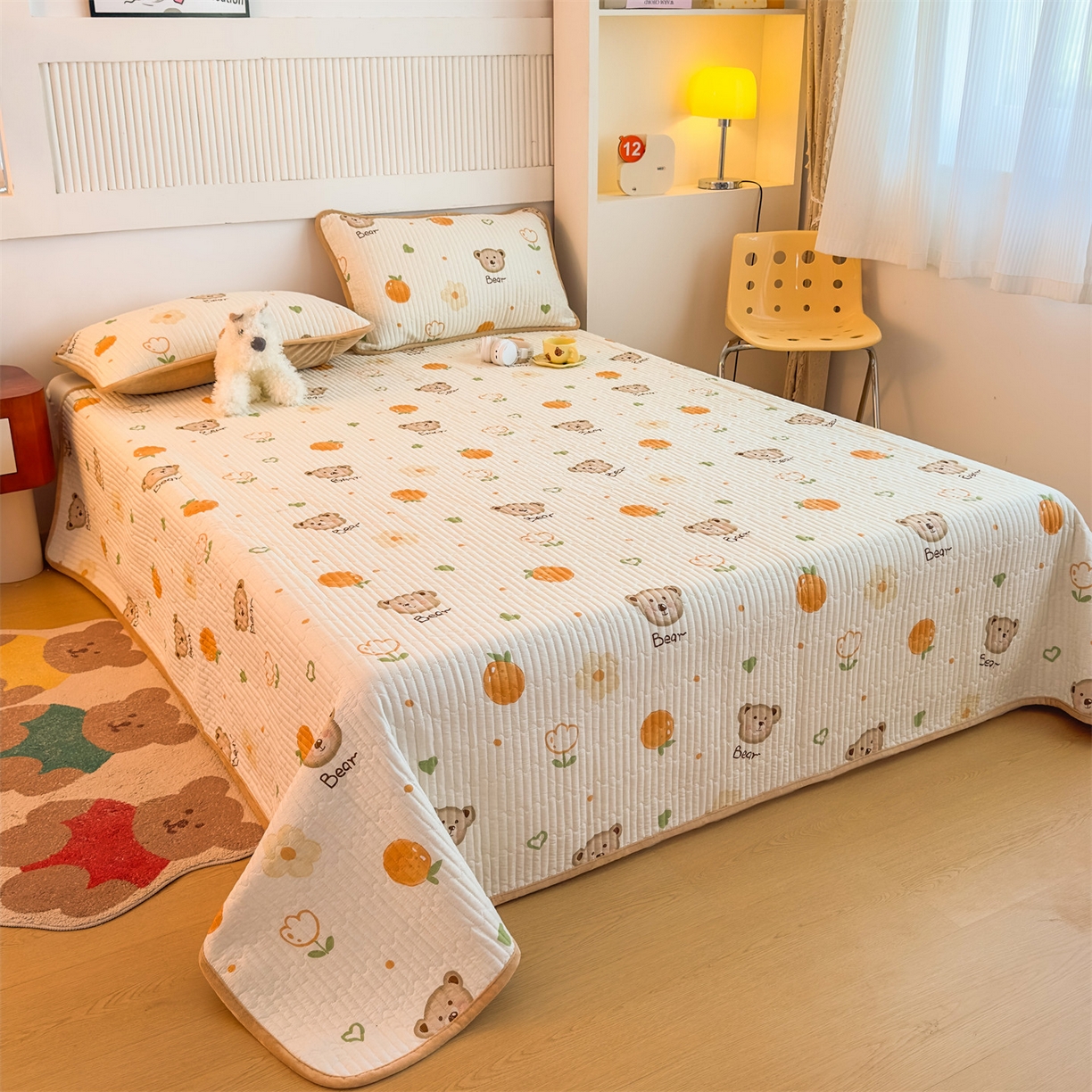 91家纺网 家纺一手货源 找家纺 （总）恒爱家纺 2025新款全棉宝宝绒双拼床盖三件套