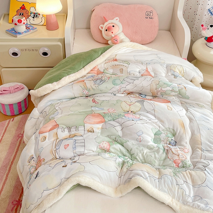 91家纺网 家纺一手货源 找家纺 丝涟家居 2025新款A类恒温棉云朵被大版   魔法王国