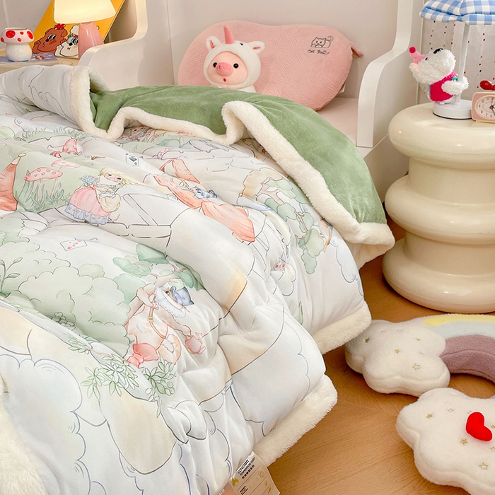 91家纺网 家纺一手货源 找家纺 丝涟家居 2025新款A类恒温棉云朵被大版   魔法王国