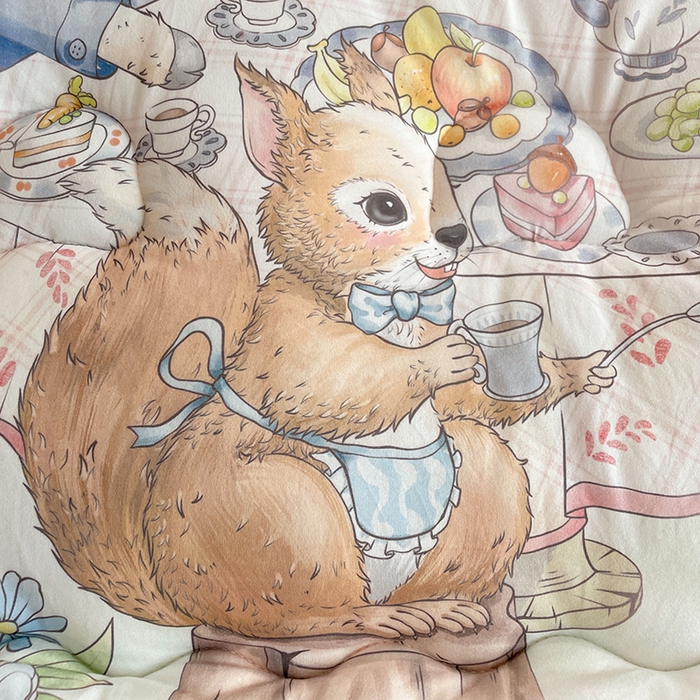 91家纺网 家纺一手货源 找家纺 丝涟家居 2025新款A类恒温棉云朵被大版   花园聚会