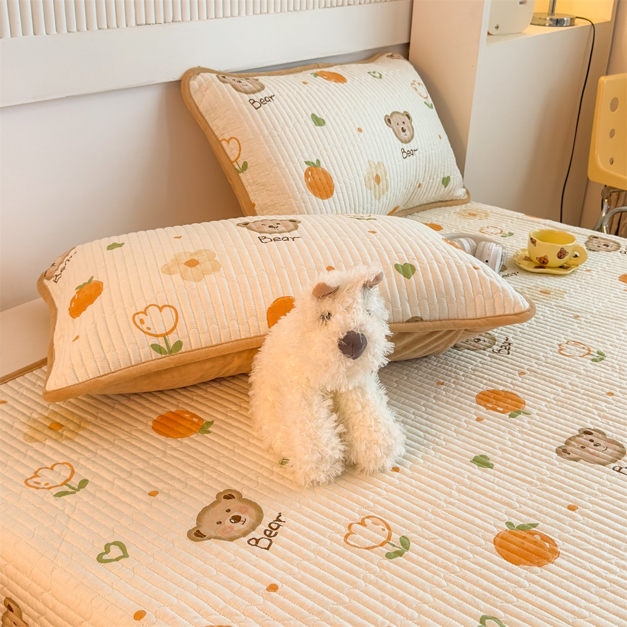 91家纺网 家纺一手货源 找家纺 （总）恒爱家纺 2025新款全棉宝宝绒双拼床盖三件套