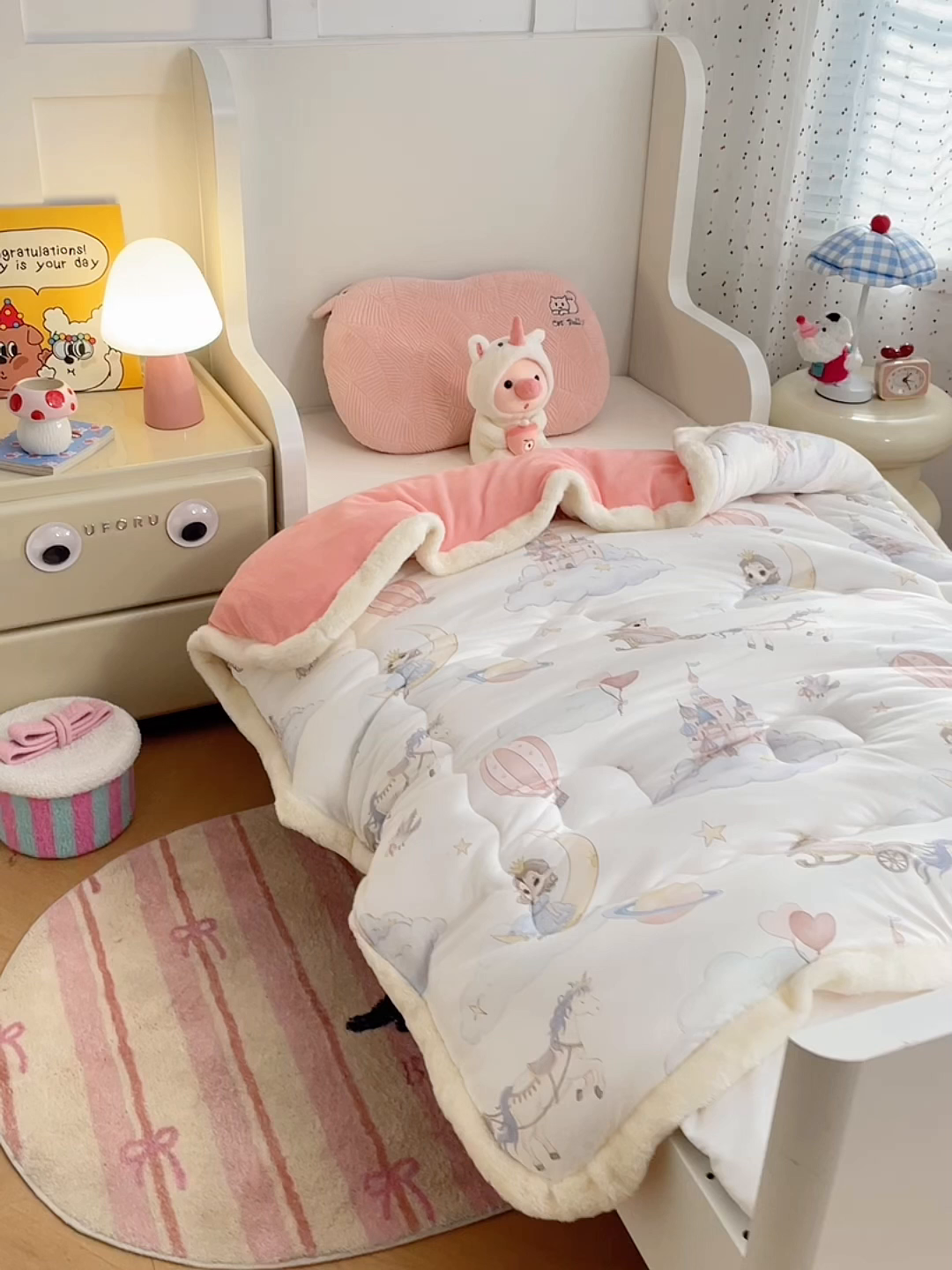 91家纺网 家纺一手货源 找家纺 丝涟家居 2025新款A类恒温棉云朵被小版 公主城堡