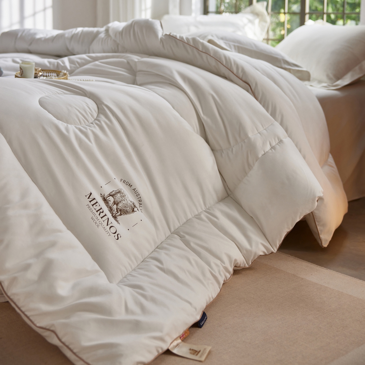 91家纺网 家纺一手货源 找家纺 莱福仕家纺 2025新款防跑毛优选澳洲羊毛被被子被芯 金标甄选澳洲羊毛被