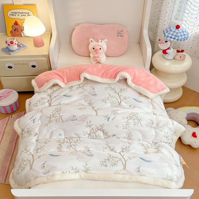 丝涟家居 2025新款A类恒温棉云朵被小版 捕梦天鹅白