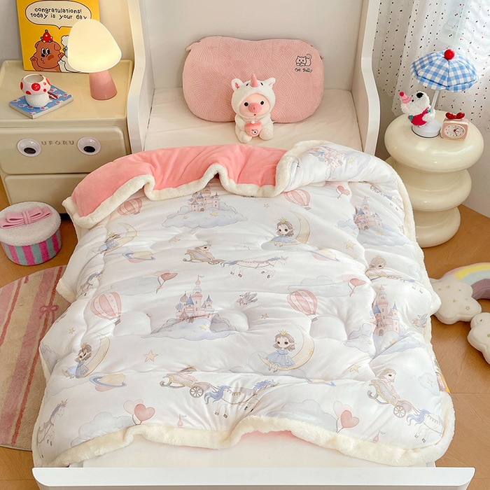 91家纺网 家纺一手货源 找家纺 丝涟家居 2025新款A类恒温棉云朵被小版 公主城堡