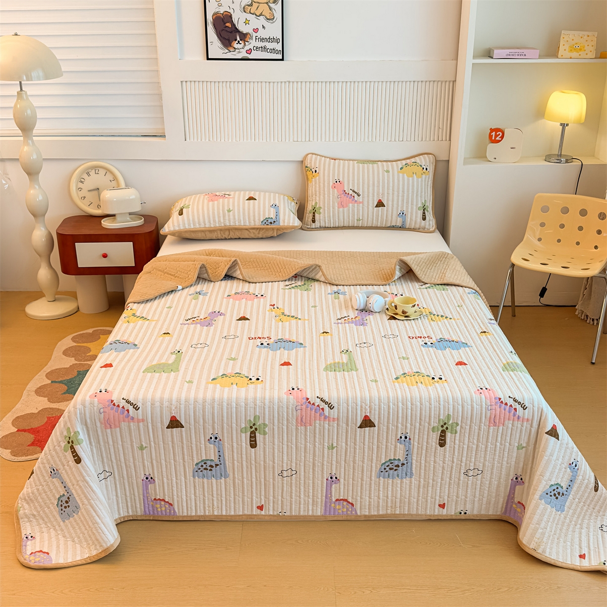 91家纺网 家纺一手货源 找家纺 （总）恒爱家纺 2025新款全棉宝宝绒双拼床盖三件套