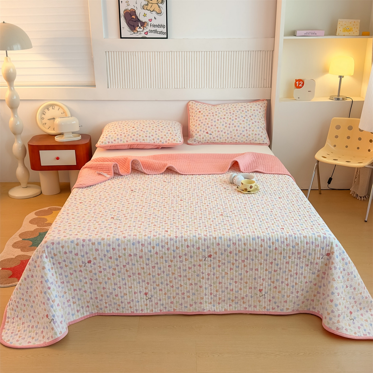 91家纺网 家纺一手货源 找家纺 （总）恒爱家纺 2025新款全棉宝宝绒双拼床盖三件套