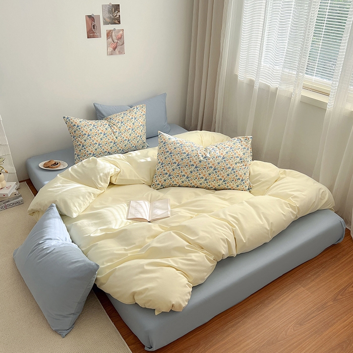 91家纺网 家纺一手货源 找家纺 （总）女子家纺 2025秋冬新款全棉纯棉加厚磨毛数码复古碎花四件套