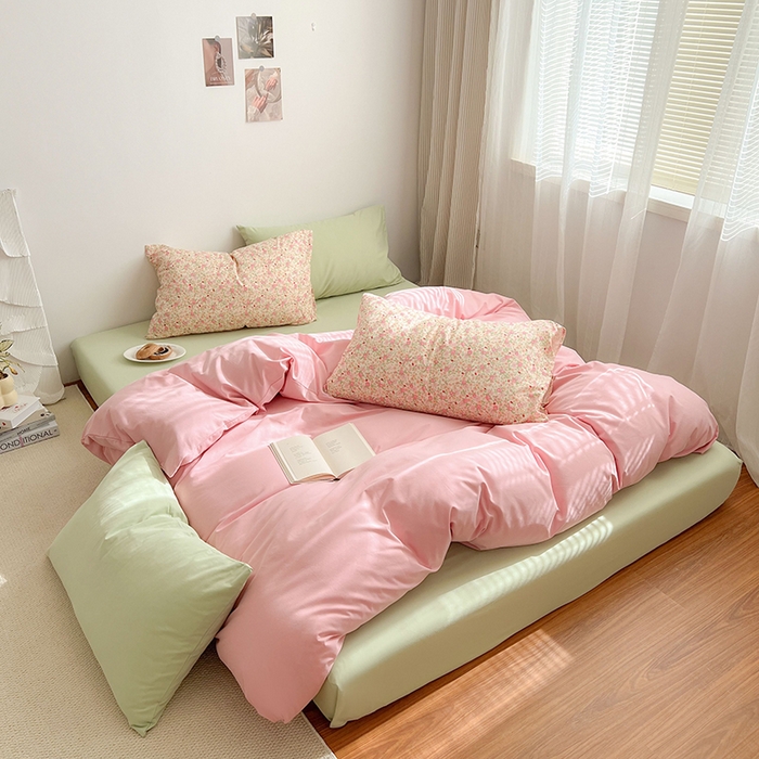 91家纺网 家纺一手货源 找家纺 （总）女子家纺 2025秋冬新款全棉纯棉加厚磨毛数码复古碎花四件套