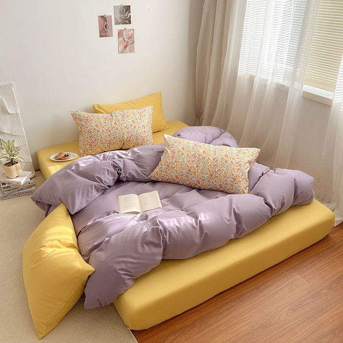 91家纺网 家纺一手货源 找家纺 （总）女子家纺 2025秋冬新款全棉纯棉加厚磨毛数码复古碎花四件套