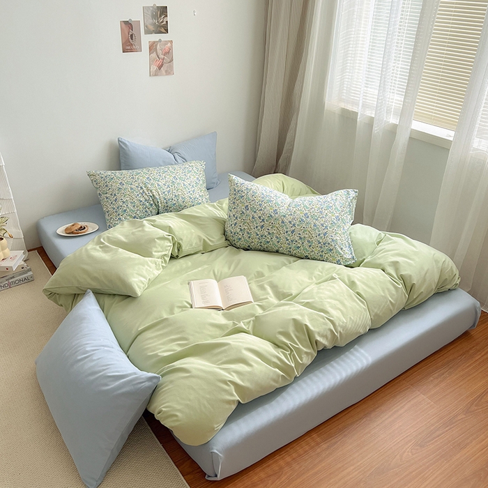 91家纺网 家纺一手货源 找家纺 （总）女子家纺 2025秋冬新款全棉纯棉加厚磨毛数码复古碎花四件套