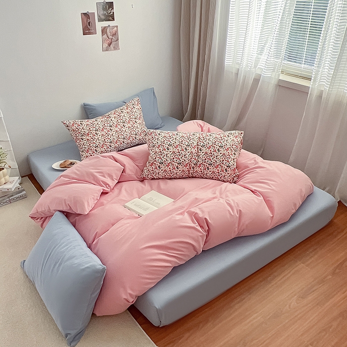 91家纺网 家纺一手货源 找家纺 （总）女子家纺 2025秋冬新款全棉纯棉加厚磨毛数码复古碎花四件套