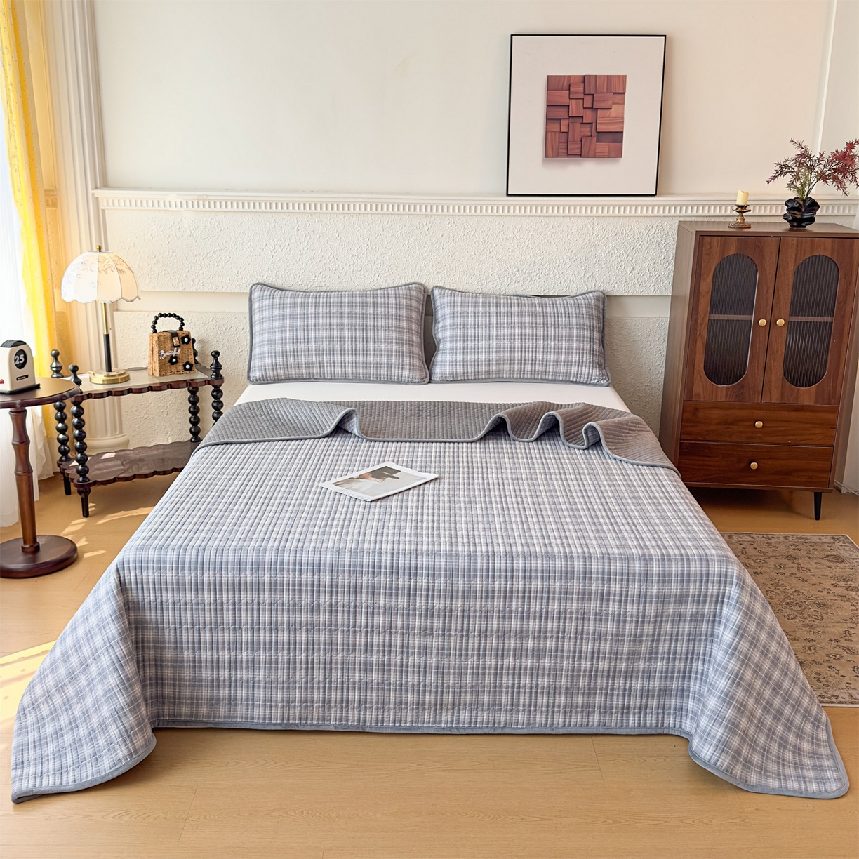 91家纺网 家纺一手货源 找家纺 （总）恒爱家纺 2025新款全棉宝宝绒双拼床盖三件套