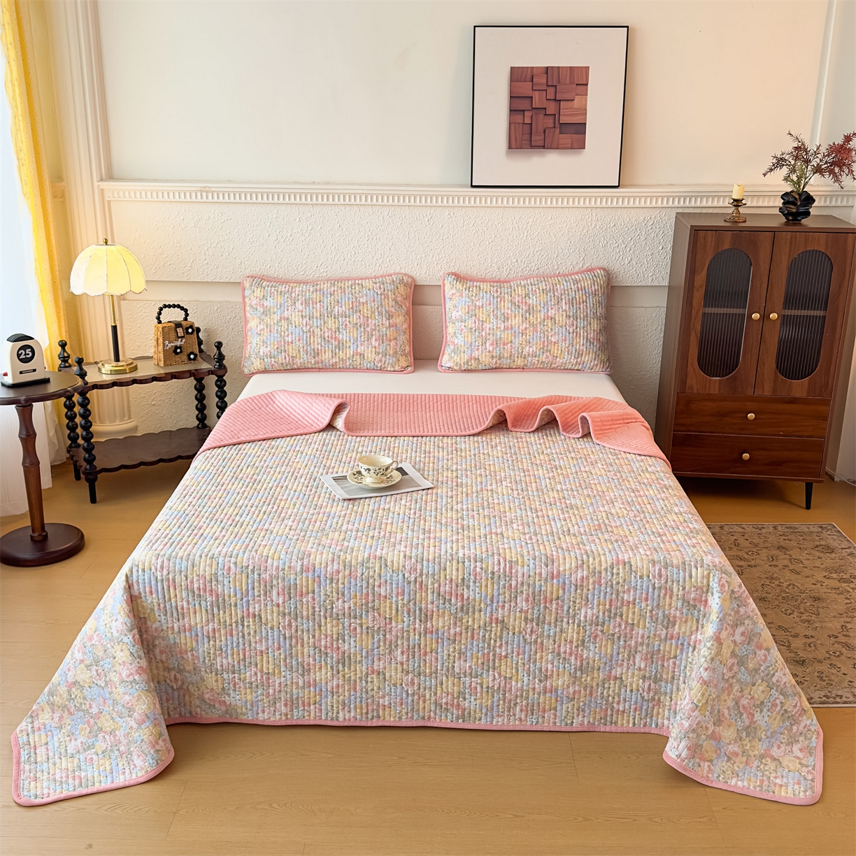 91家纺网 家纺一手货源 找家纺 （总）恒爱家纺 2025新款全棉宝宝绒双拼床盖三件套