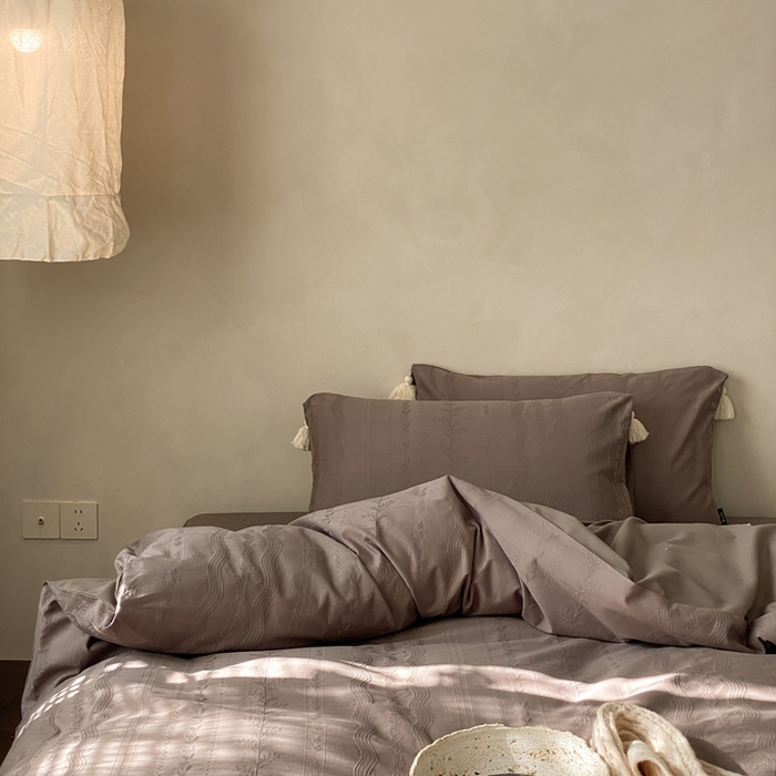 91家纺网 家纺一手货源 找家纺 玉宇阁家居 2025新款色织空气全棉纯棉大提花磨毛四件套(流苏款) 流苏款-海盐可丽露