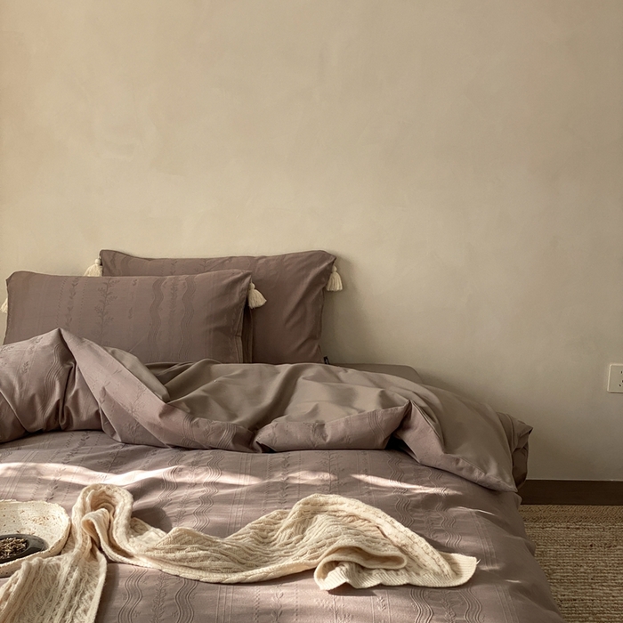 91家纺网 家纺一手货源 找家纺 玉宇阁家居 2025新款色织空气全棉纯棉大提花磨毛四件套(流苏款) 流苏款-海盐可丽露