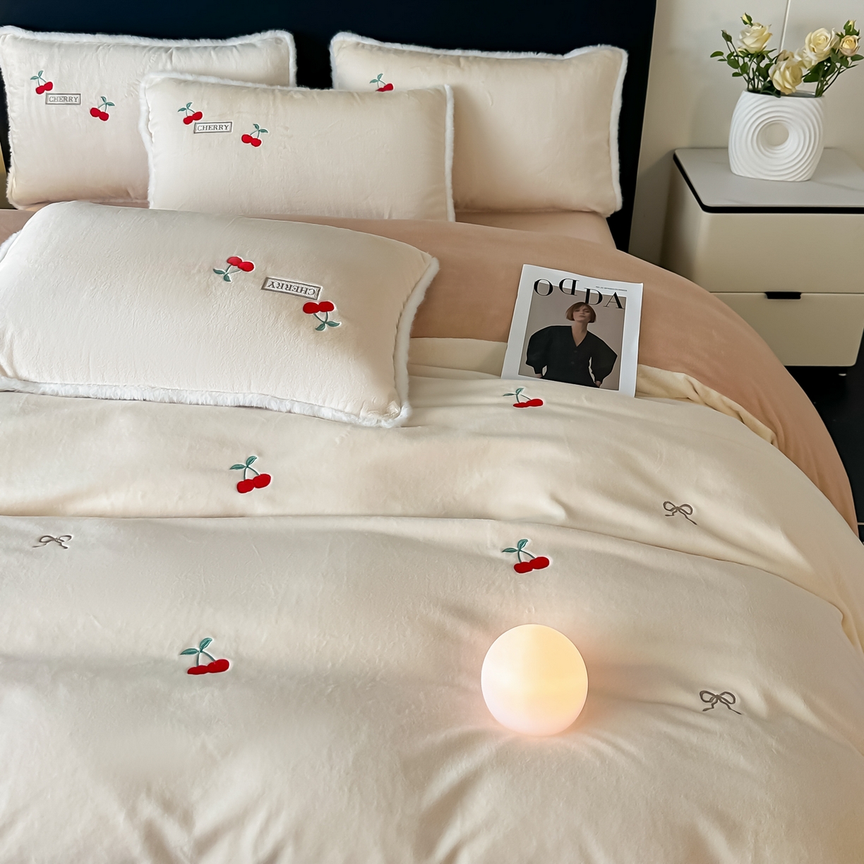 91家纺网 家纺一手货源 找家纺 乐坊 2025新款A类雪貂绒四件套 贝壳白