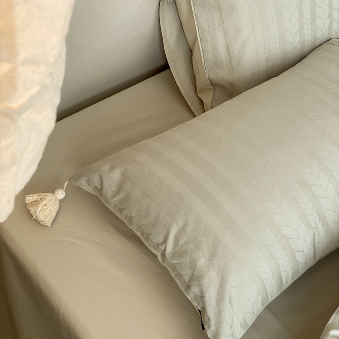 91家纺网 家纺一手货源 找家纺 玉宇阁家居 2025新款色织空气全棉纯棉大提花磨毛四件套(流苏款) 流苏款-喜糯糯