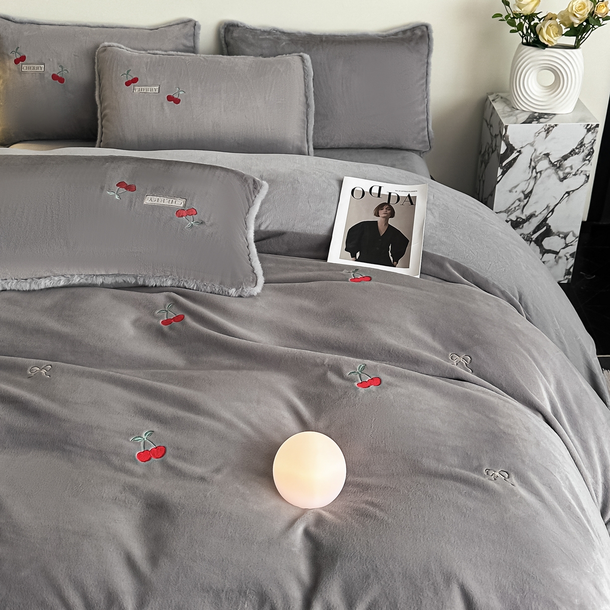 91家纺网 家纺一手货源 找家纺 乐坊 2025新款A类雪貂绒四件套 伯爵灰