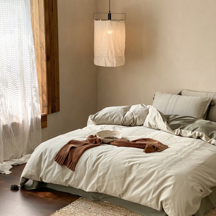 91家纺网 家纺一手货源 找家纺 玉宇阁家居 2025新款色织空气全棉纯棉大提花磨毛四件套(流苏款) 流苏款-日欢喜