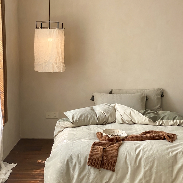 91家纺网 家纺一手货源 找家纺 玉宇阁家居 2025新款色织空气全棉纯棉大提花磨毛四件套(流苏款) 流苏款-日欢喜