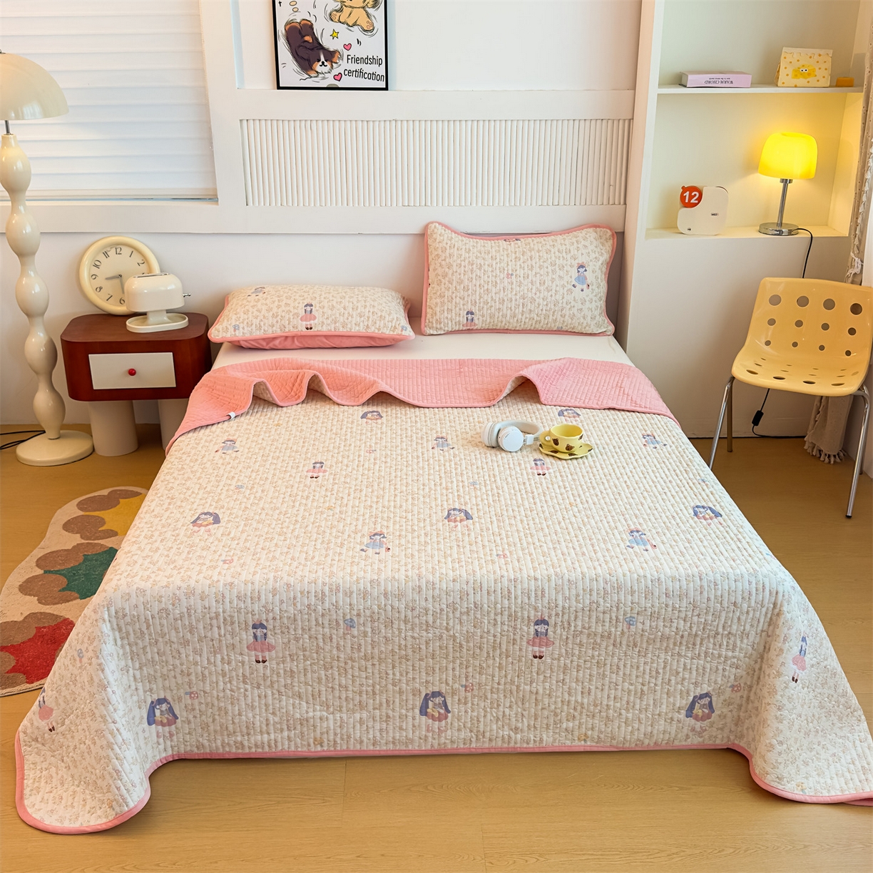 91家纺网 家纺一手货源 找家纺 （总）恒爱家纺 2025新款全棉宝宝绒双拼床盖三件套