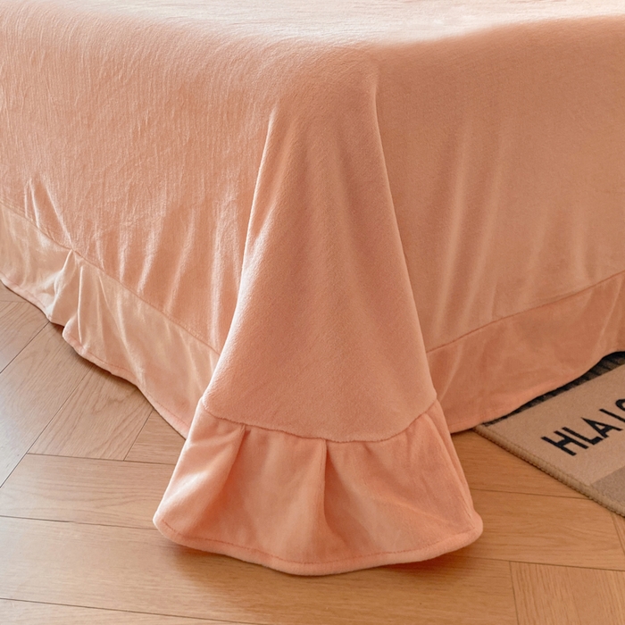 91家纺网 家纺一手货源 找家纺 鸿织源家纺 2025新款贴标系列牛奶绒四件套 粉玉