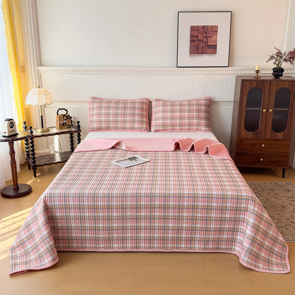 91家纺网 家纺一手货源 找家纺 （总）恒爱家纺 2025新款全棉宝宝绒双拼床盖三件套