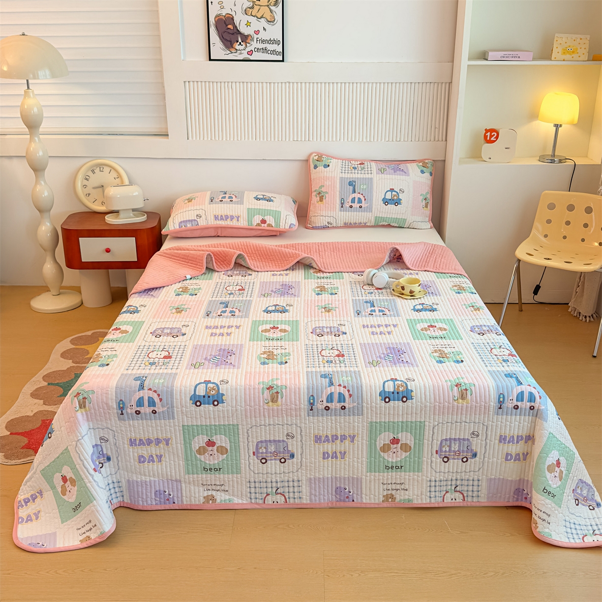 91家纺网 家纺一手货源 找家纺 （总）恒爱家纺 2025新款全棉宝宝绒双拼床盖三件套