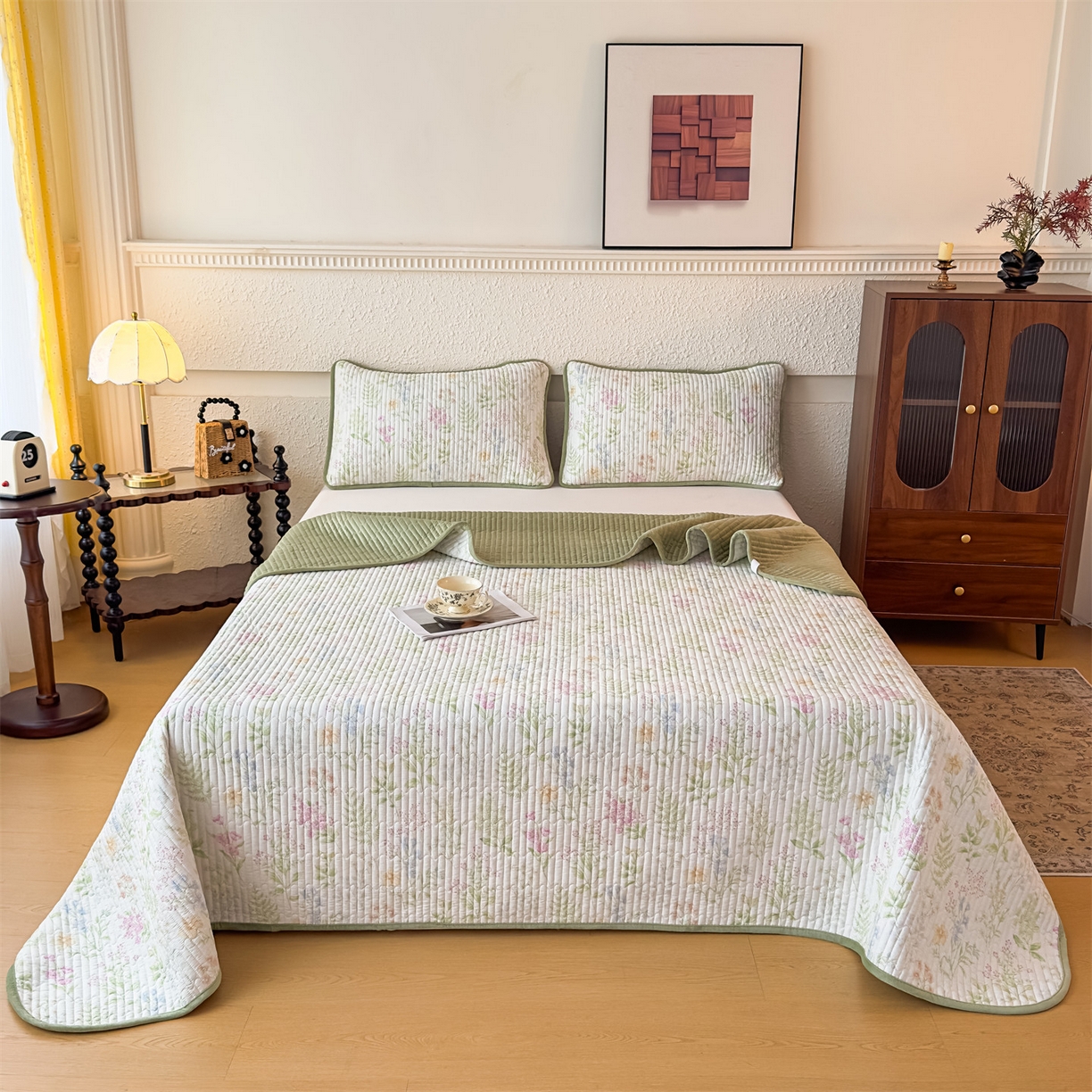 91家纺网 家纺一手货源 找家纺 （总）恒爱家纺 2025新款全棉宝宝绒双拼床盖三件套