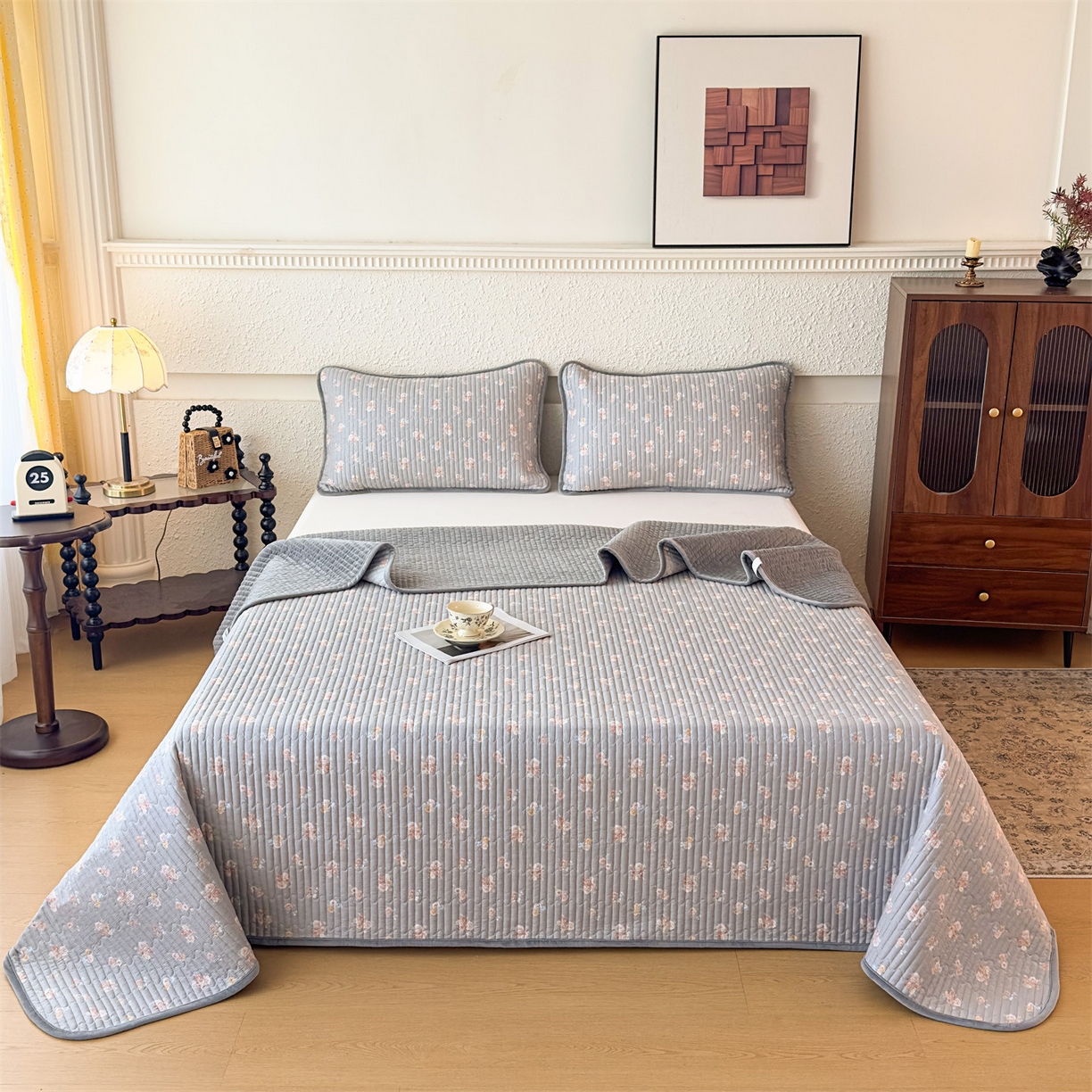 91家纺网 家纺一手货源 找家纺 （总）恒爱家纺 2025新款全棉宝宝绒双拼床盖三件套