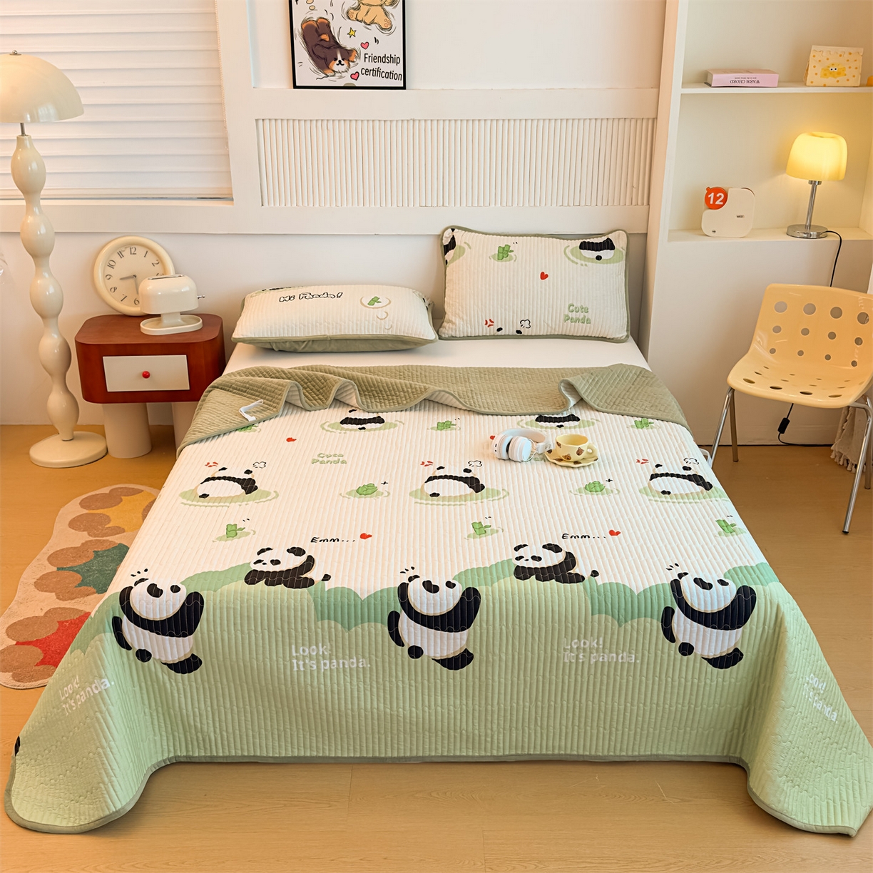 91家纺网 家纺一手货源 找家纺 （总）恒爱家纺 2025新款全棉宝宝绒双拼床盖三件套