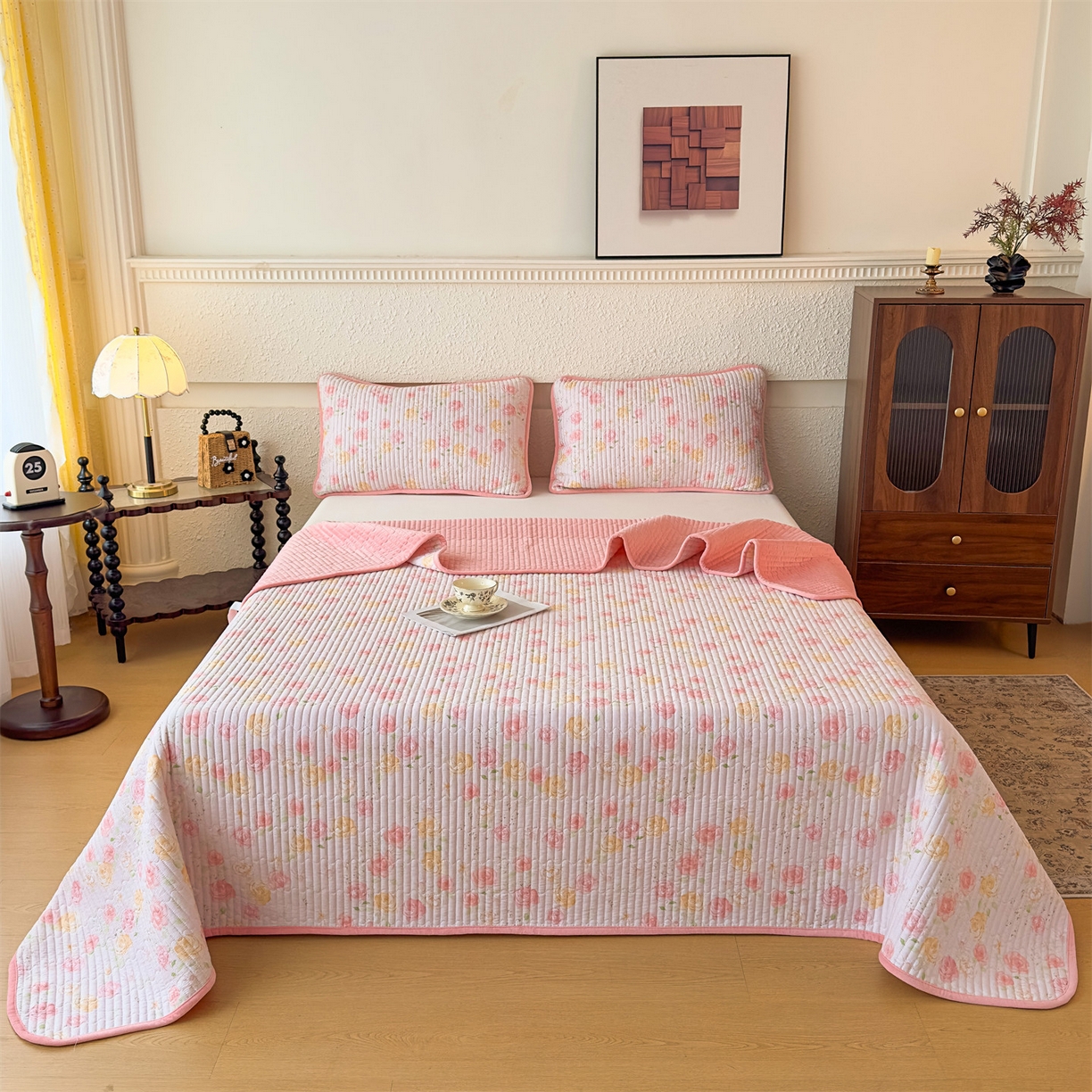 91家纺网 家纺一手货源 找家纺 （总）恒爱家纺 2025新款全棉宝宝绒双拼床盖三件套