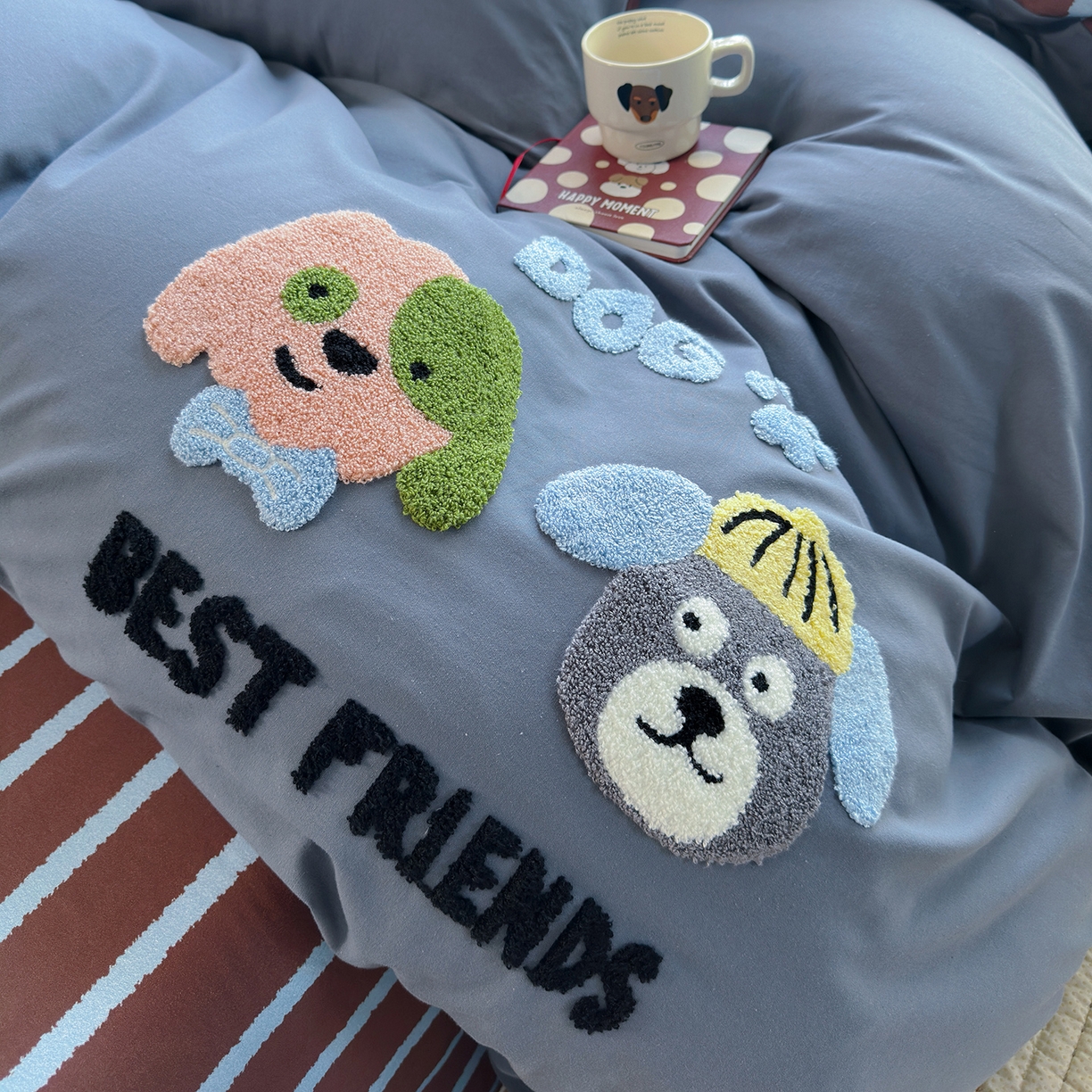 91家纺网 家纺一手货源 找家纺 （总）怡家居 2025新款全棉纯棉磨毛绣花四件套-普通款