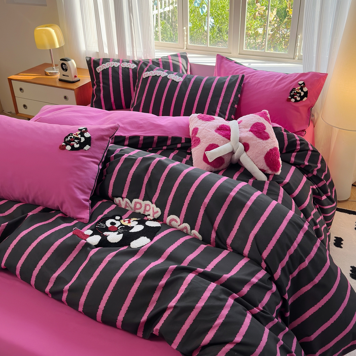 91家纺网 家纺一手货源 找家纺 怡家居 2025新款全棉纯棉磨毛绣花四件套-普通款 魔法喵