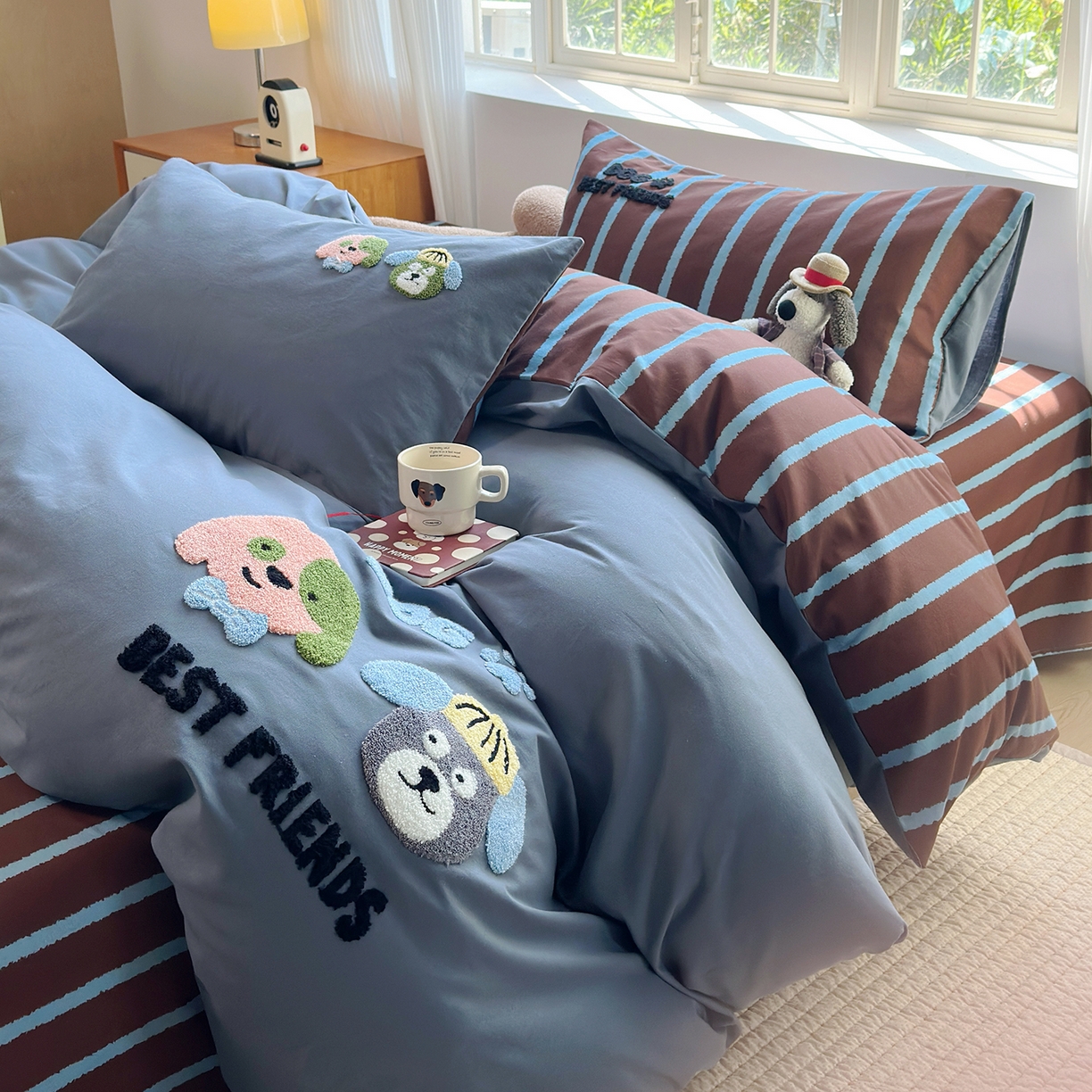 91家纺网 家纺一手货源 找家纺 （总）怡家居 2025新款全棉纯棉磨毛绣花四件套-普通款