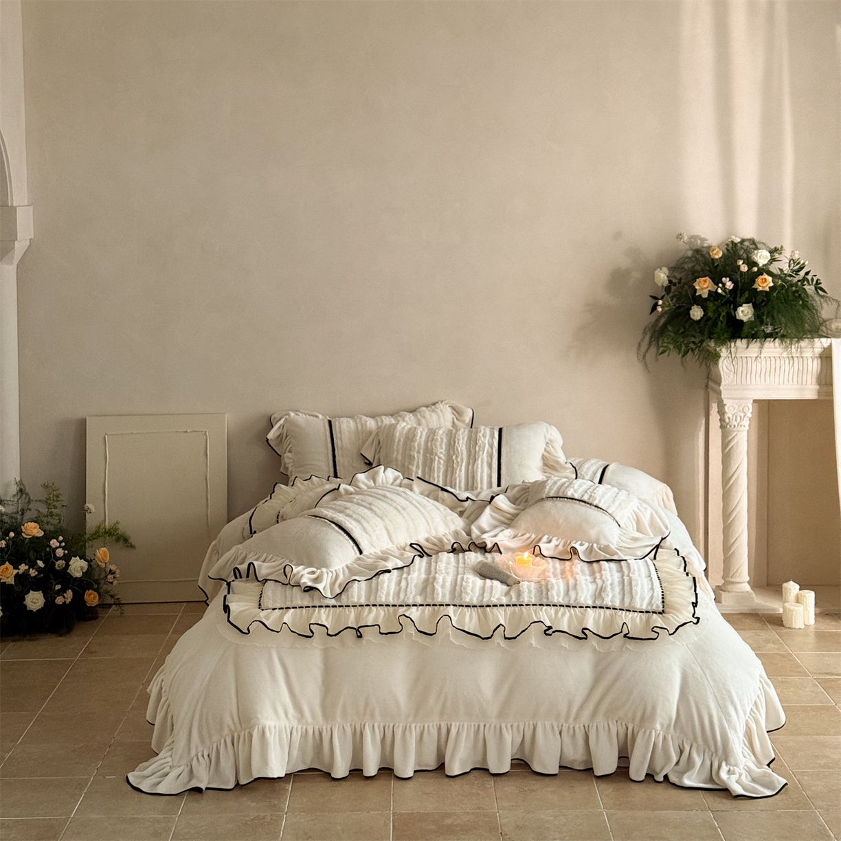 91家纺网 家纺一手货源 找家纺 （总）2024新款兔兔绒牛奶绒四件套-谜踪