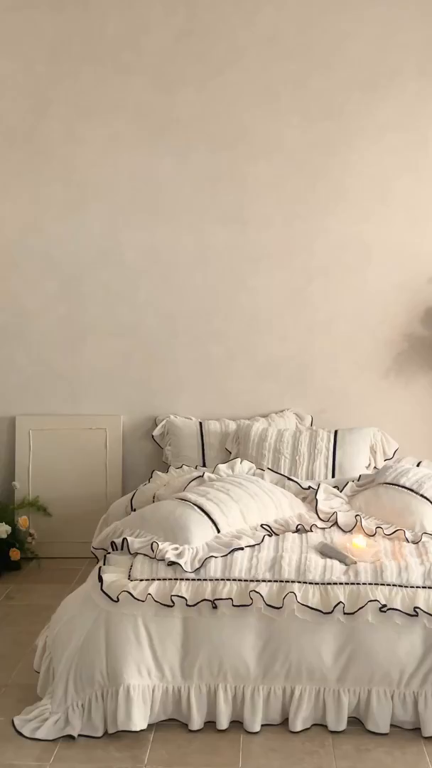 91家纺网 家纺一手货源 找家纺 （总）婳庭家居 2025新款兔毛绒大拼角四件套-空白情书