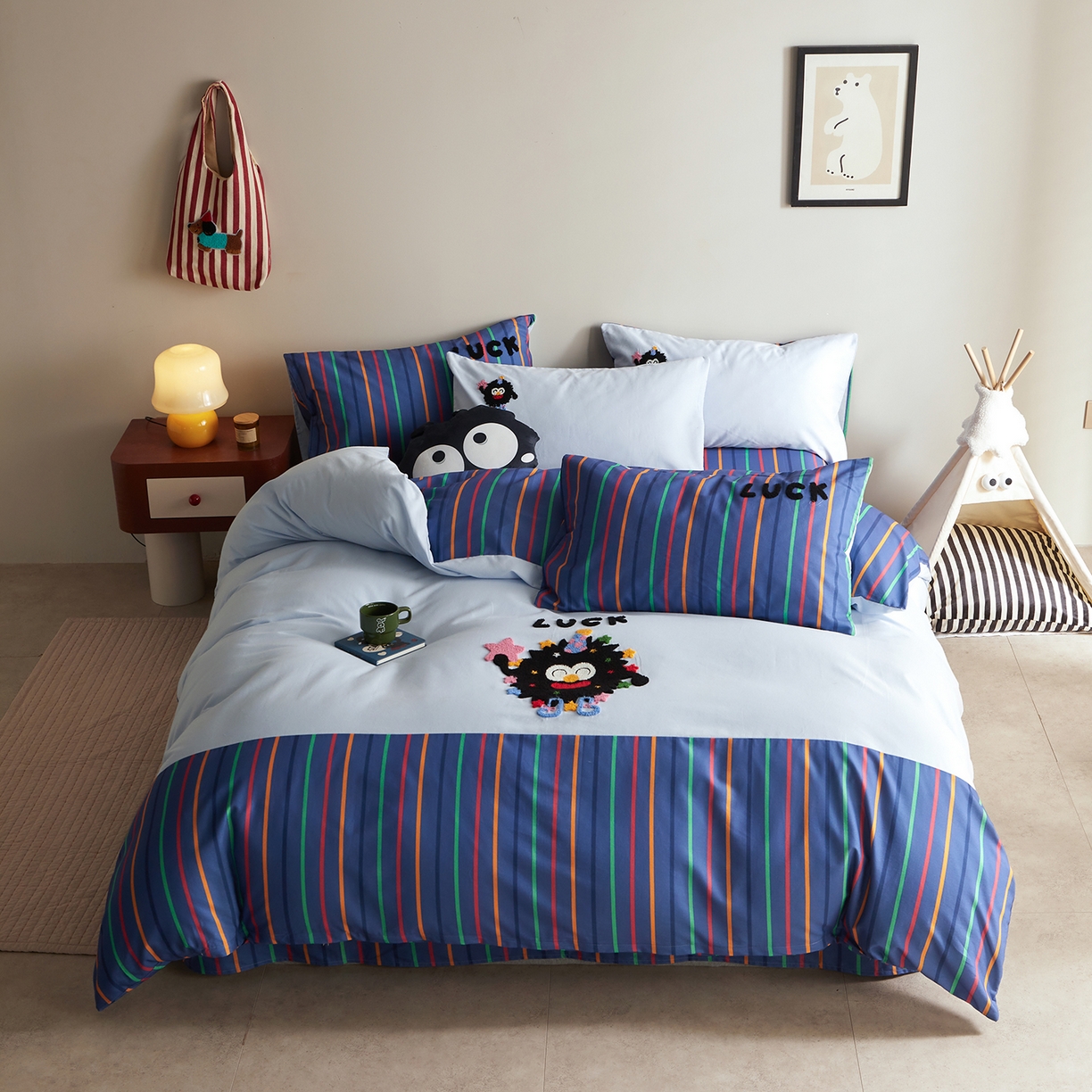 91家纺网 家纺一手货源 找家纺 （总）怡家居 2025新款全棉纯棉磨毛绣花四件套-拼接款