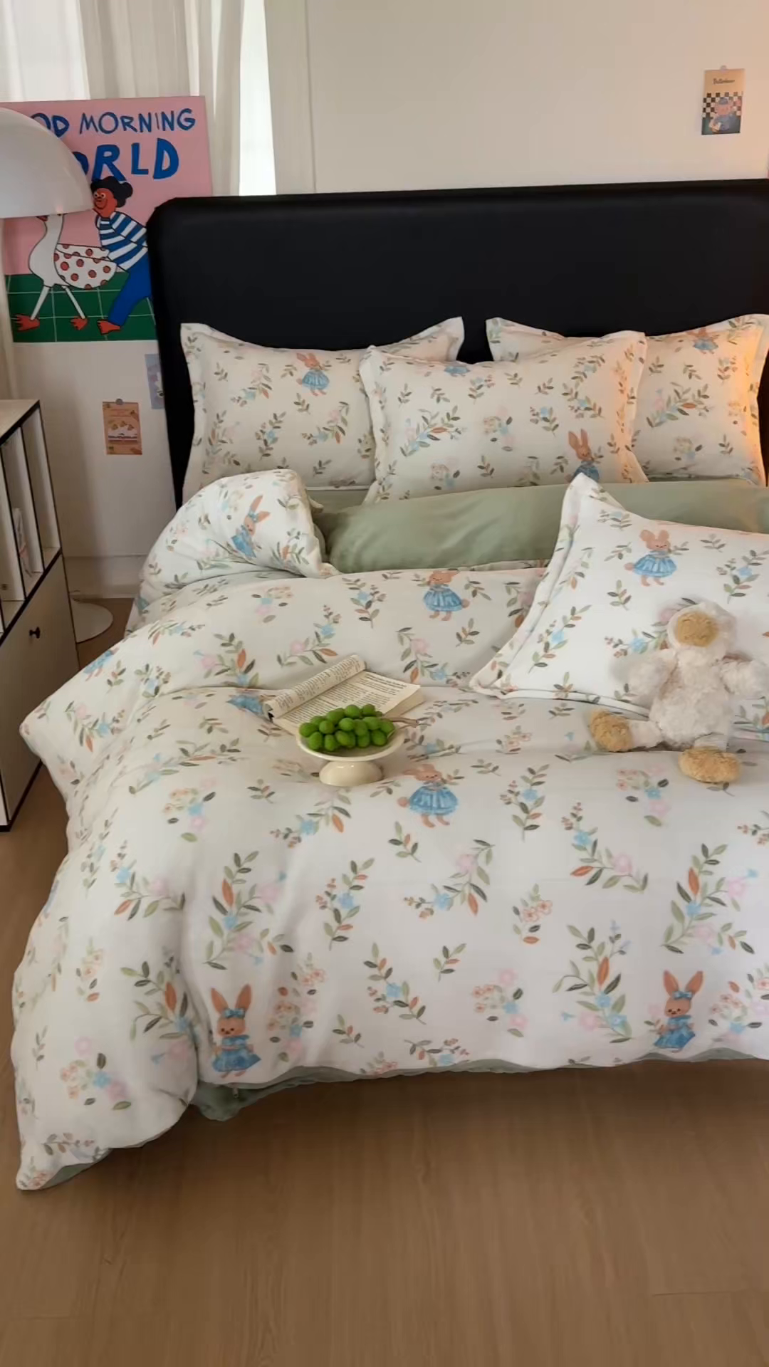 91家纺网 家纺一手货源 找家纺 （总）艾特你 2025新款小清新高克重牛奶绒印花四件套