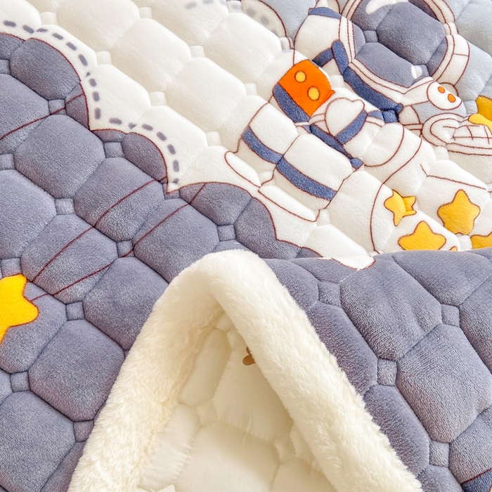 91家纺网 家纺一手货源 找家纺 （总）家喜爱 2025新款亲肤牛奶绒加厚床垫-成人款