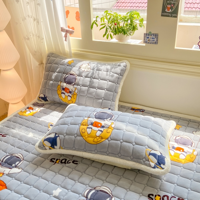 91家纺网 家纺一手货源 找家纺 （总）家喜爱 2025新款亲肤牛奶绒加厚床垫-成人款