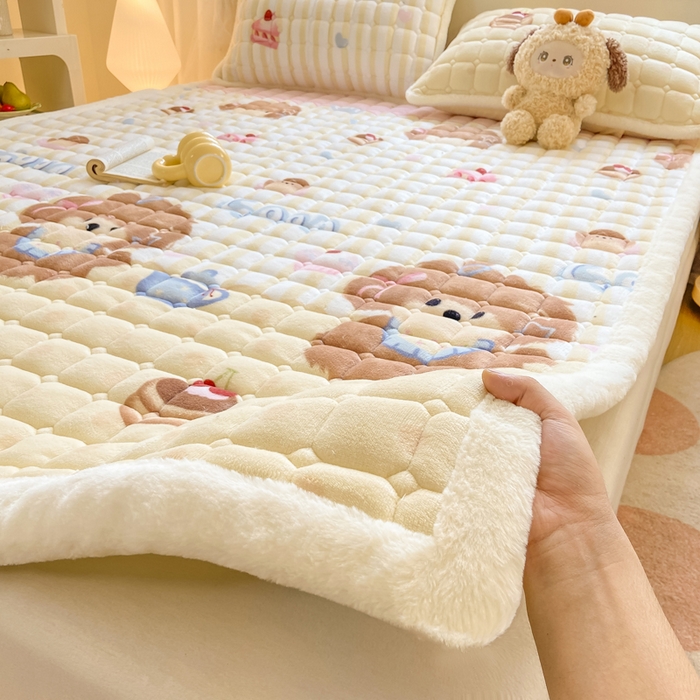 家喜爱 2025新款亲肤牛奶绒加厚床垫-成人款 萌宠狗